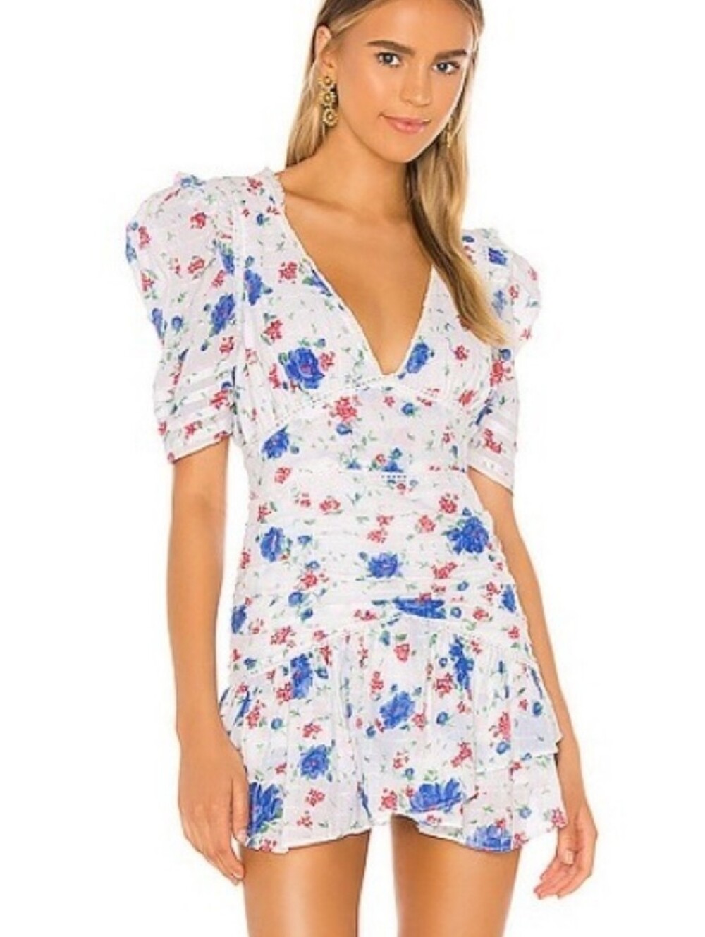 LoveShackFancy Arlo Floral Print dress Size 6 *With Stains* - Picture 3 of 16